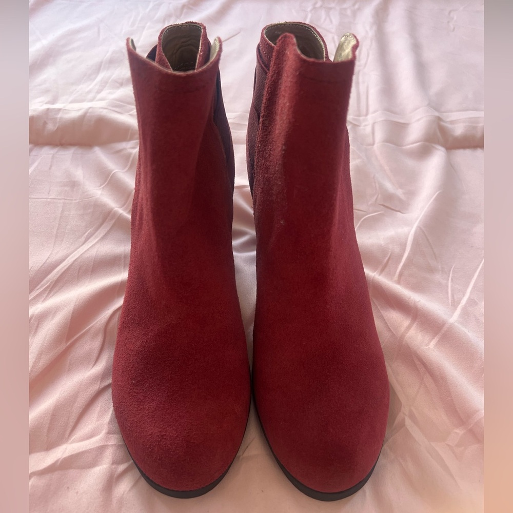 Women's Burgundy Suede Ankle Boots